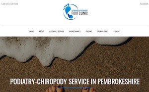 pembrokeshire foot clinic website by boray designs